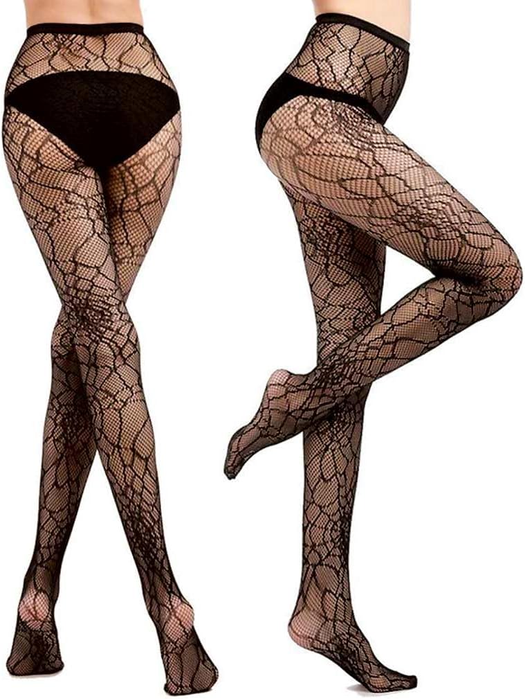 OLYPHAN Witch Spider Web Pantyhose Stockings Spiderweb Gothic Tights Goth Pantyhose Witch Costume Fishnet for Women - Fishnets for Halloween Raves Cosplay - Image 1